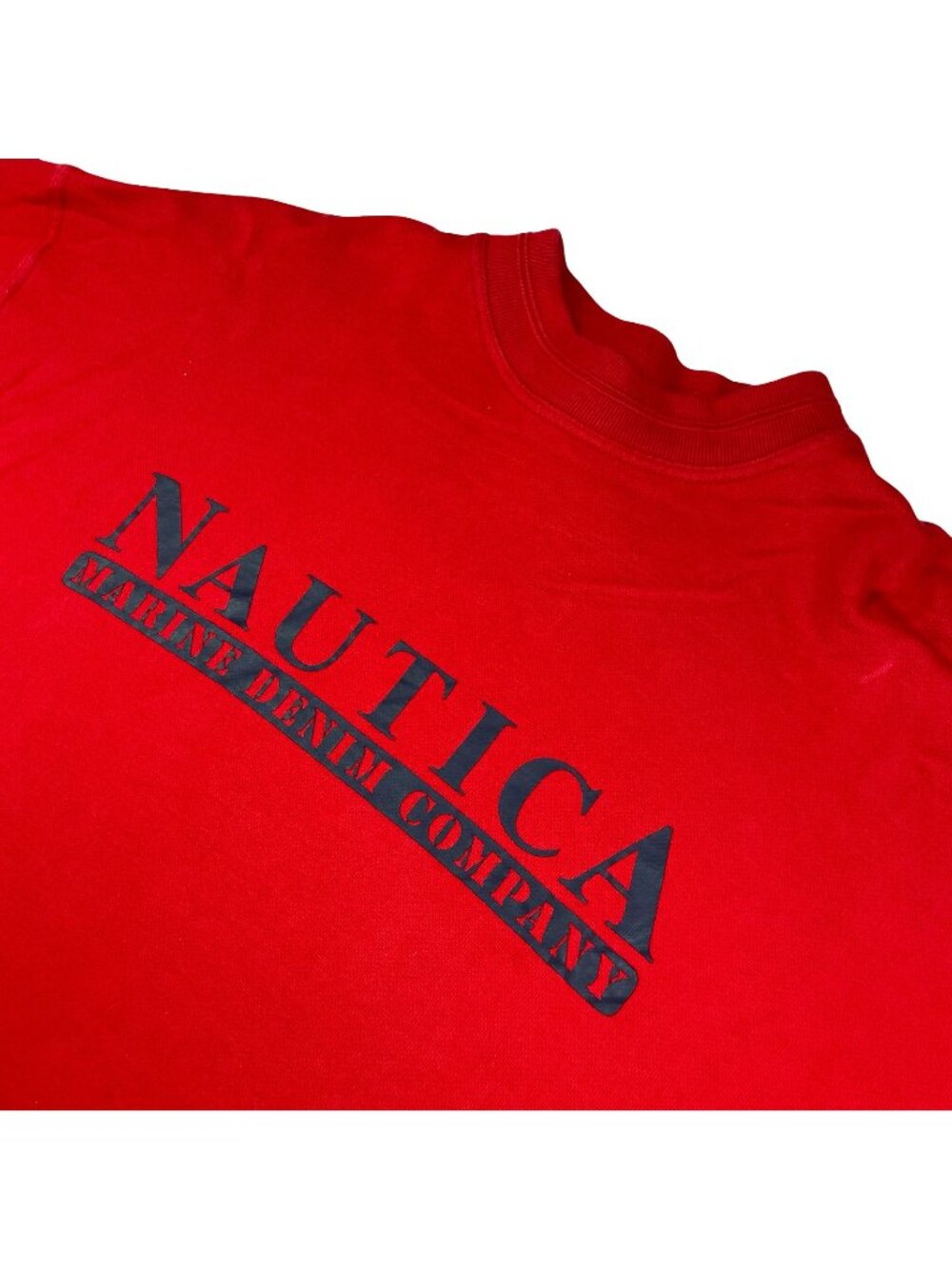 VTG Nautica Men’s 100% Cotton Crewneck Pulover Sweatshirt Red • Large